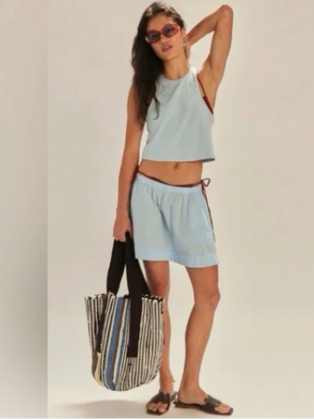 Free People Milani Set - Women's Light Blue Tank Top and Skirt